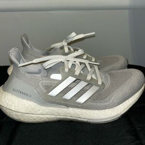adidas Ultraboost Gray and White Sneakers